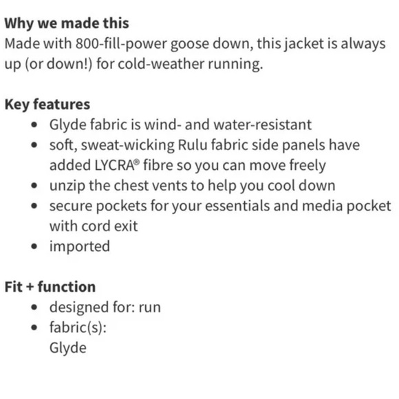 COPY - Lululemon Down For A Run Puffer Jacket Size 8 - Picture 10 of 11